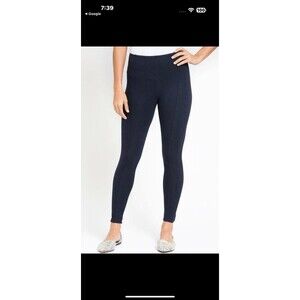 Lysse Seamed Leggings Size Small Womens Navy Pull On Stretch
